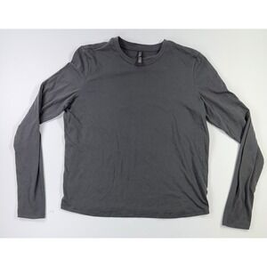 SKIMS Mens Long Sleeve Shirt Small Black Cotton Poly Crewneck Tee